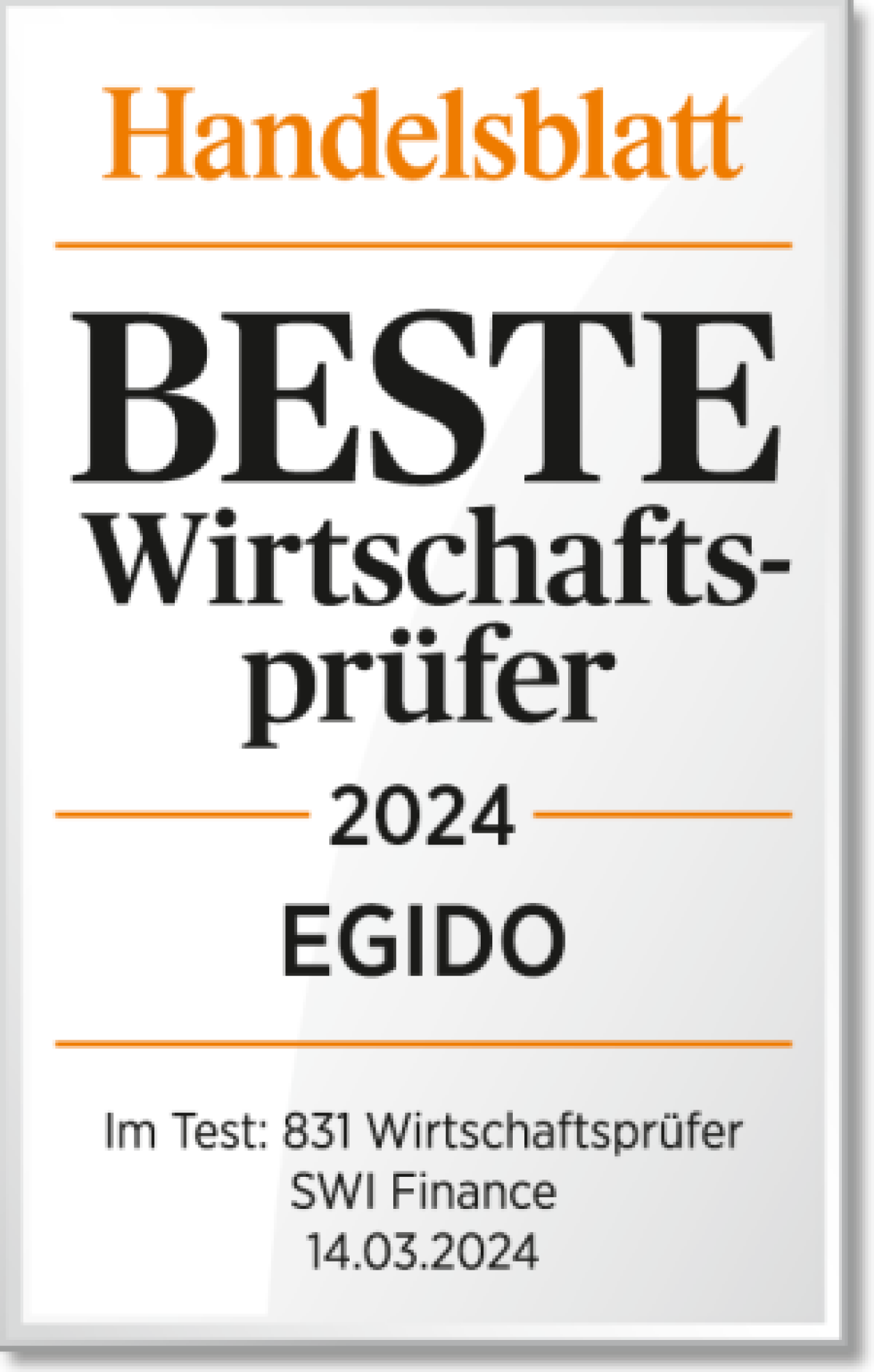 Siegel: Handelsblatt Beste Wirtschaftsprüfter 2024