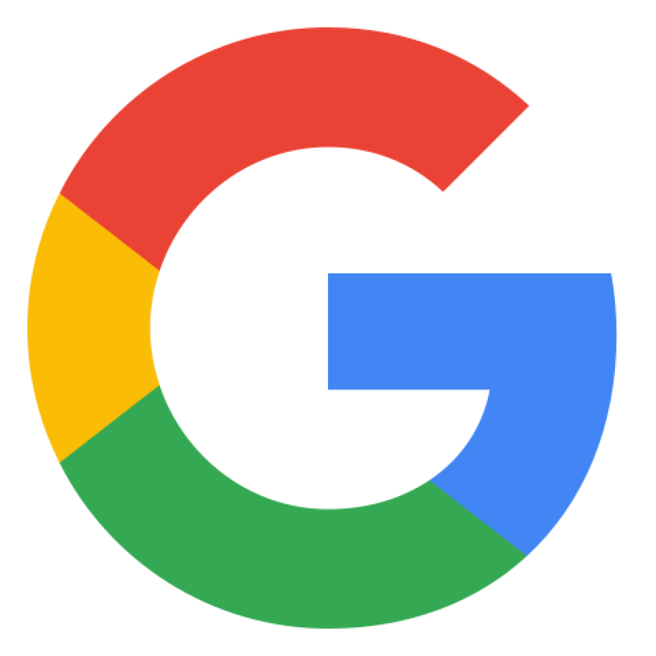 Das Logo von Google besteht aus einem stilisierten Buchstaben „G“, der aus einem roten, gelben, blauen und grünen Farbkreis geformt ist. Der Buchstabe sitzt in der Mitte des Logos.